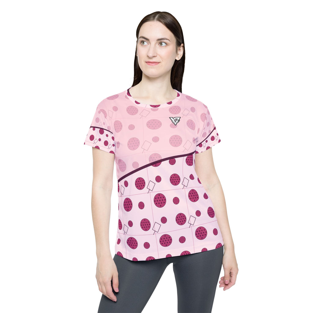 Pickleball Blush Rose Dink Dot Women's Sports Jersey