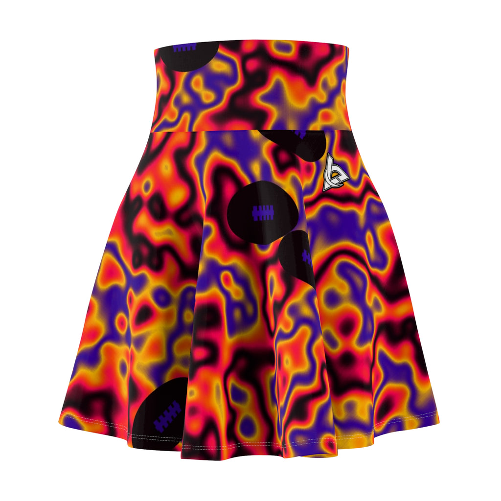 Football Hot Lava Marble Flow Women's Athletic Skater Skirt