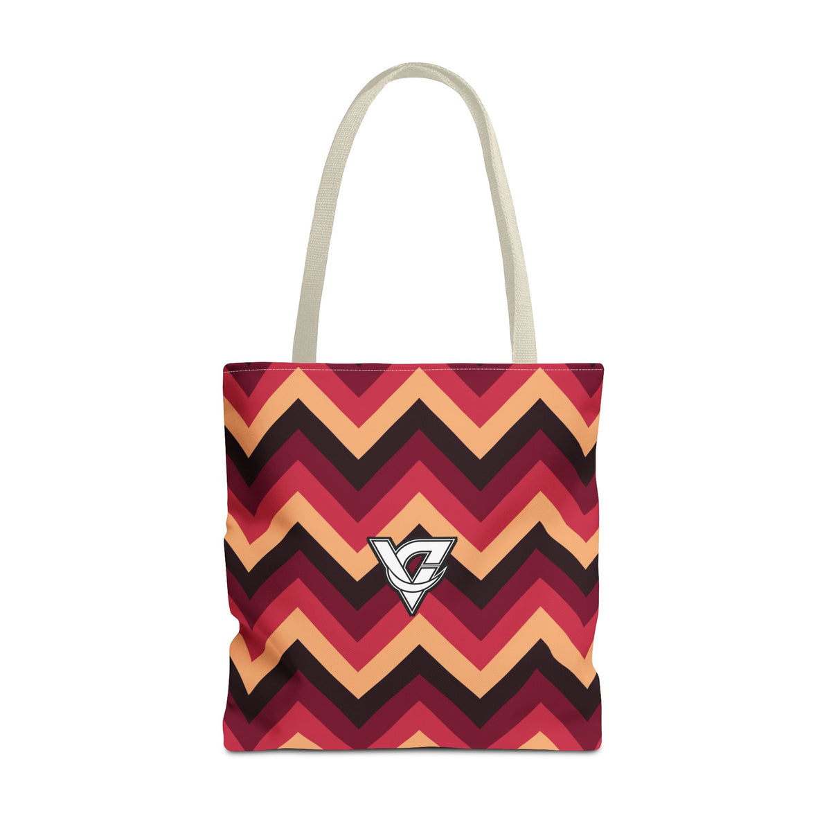 Cranberry Chevron Tote Bag — All-Over Print Gym & Everyday Tote