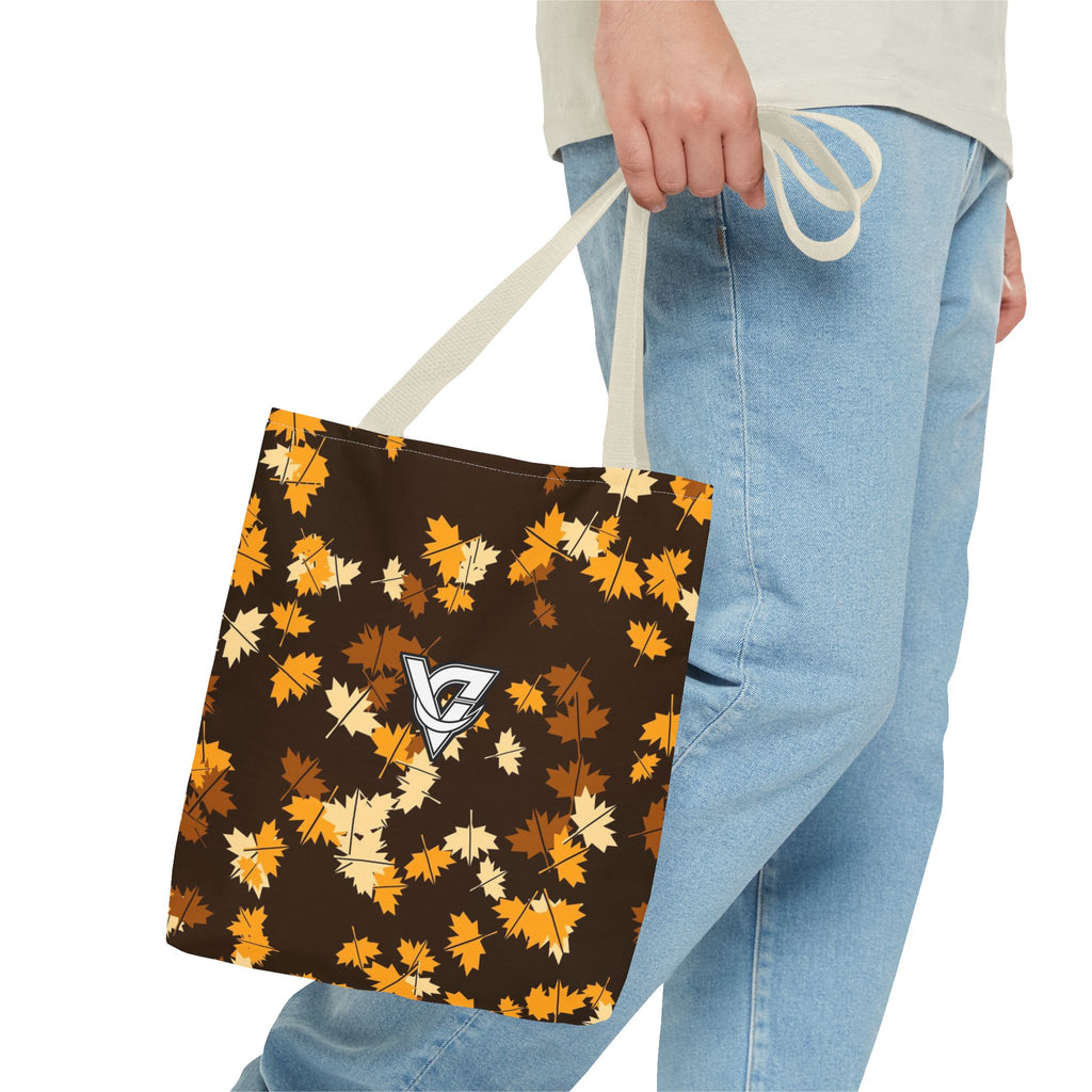 Amber Falling Leaves Tote Bag — All-Over Print Gym & Everyday Tote