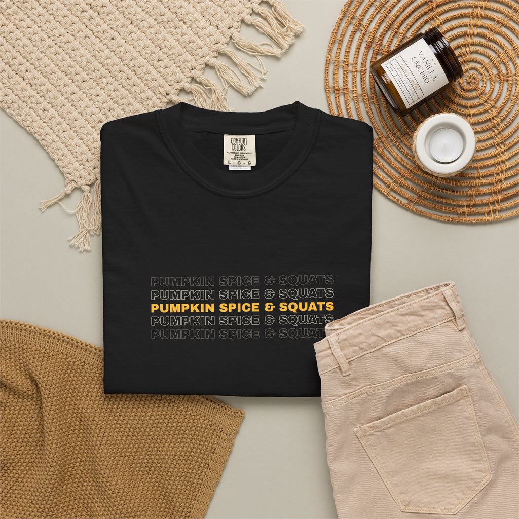 Pumpkin Spice & Squats | Women's Garment-Dyed Graphic Tee