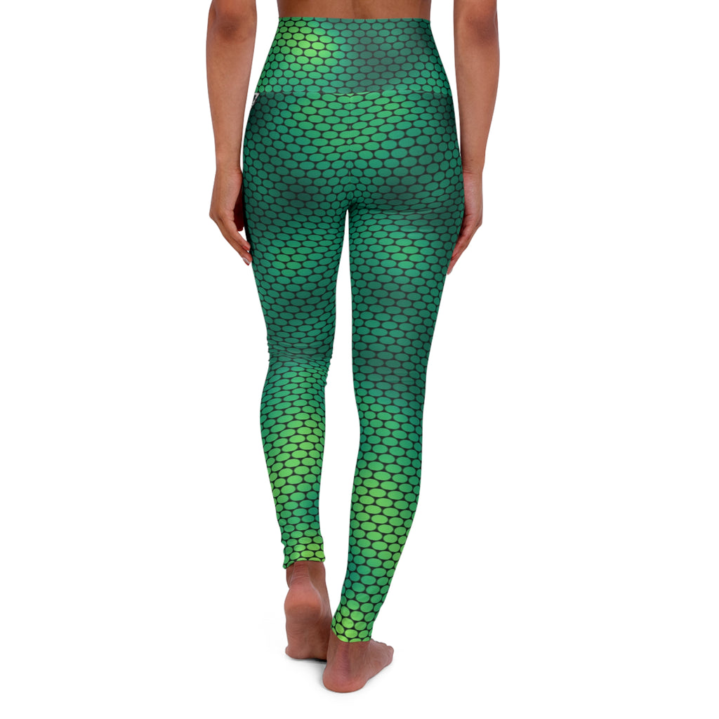 Emerald Python High-Waisted Yoga Leggings (AOP)