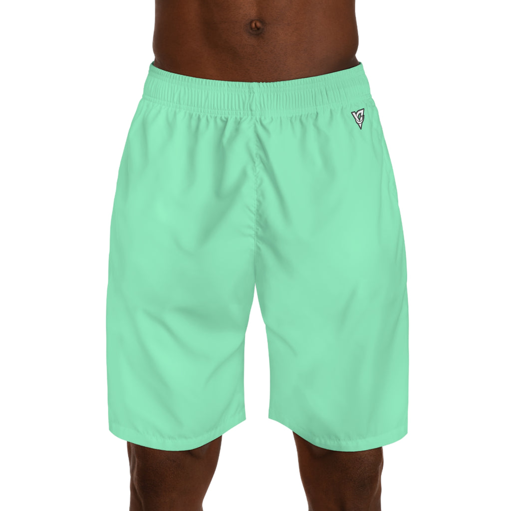 Vantacore Solid Mint Men's Athletic Shorts with Pockets