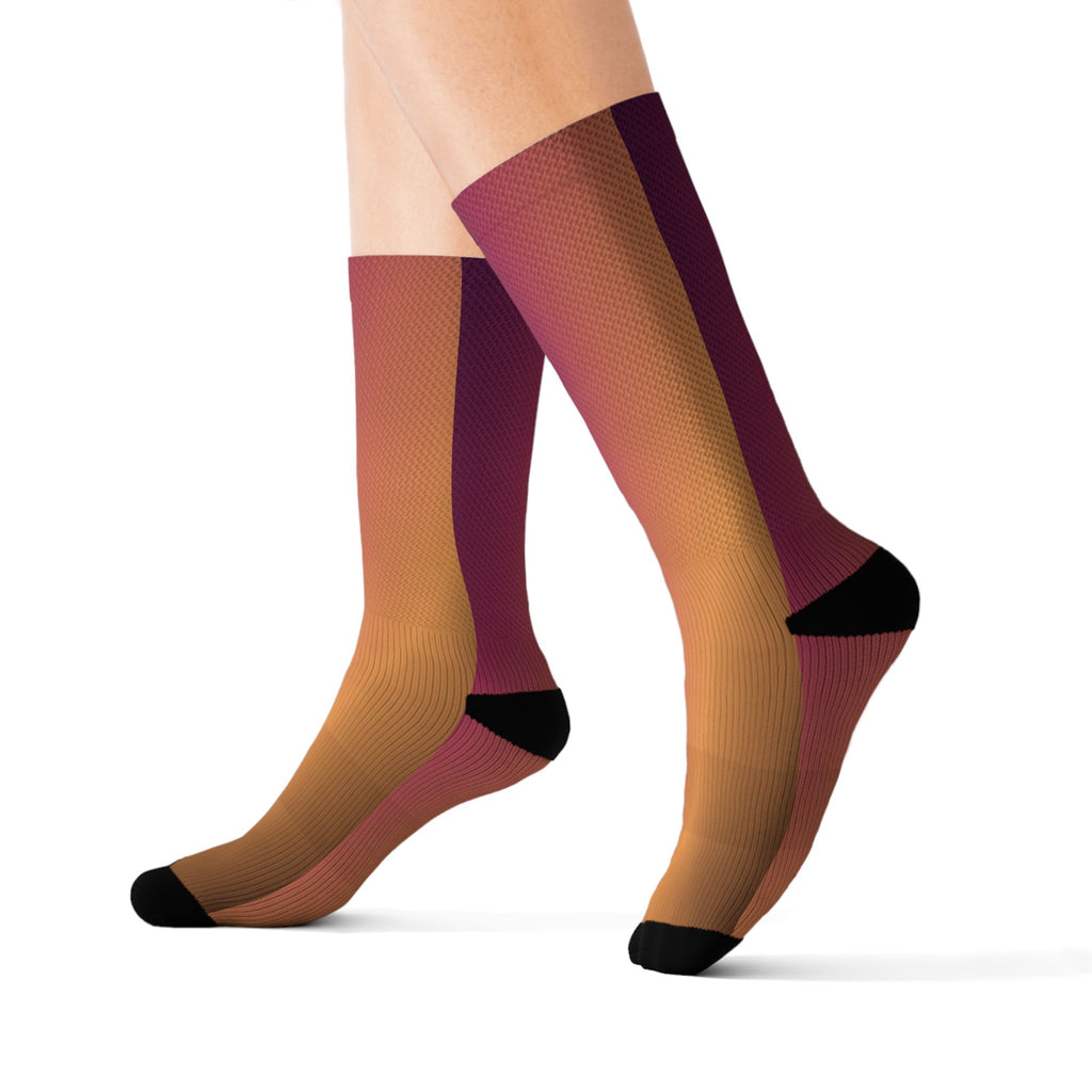 Plum Spice Ombre Athletic Crew Socks