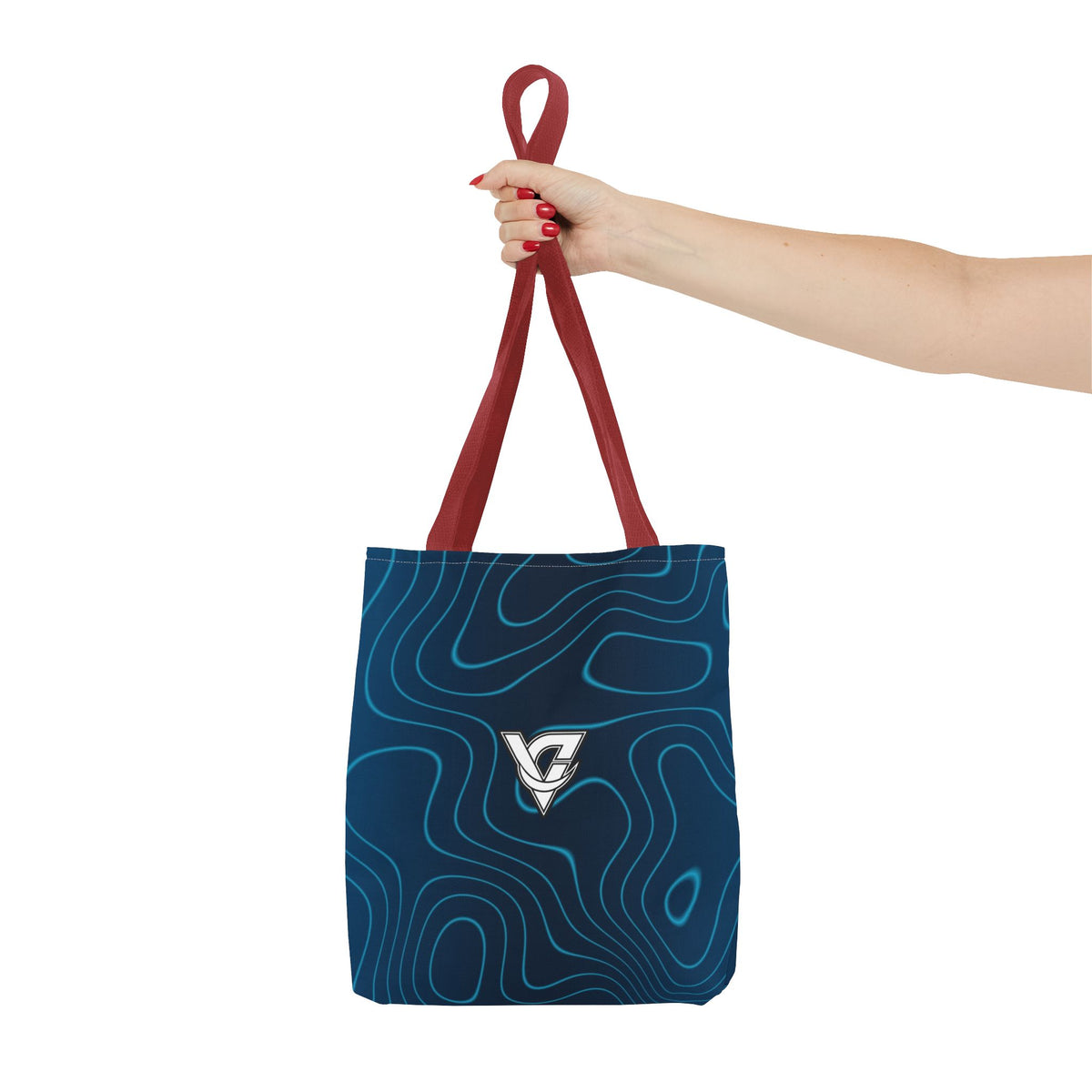 Ocean Topo Tote Bag — All-Over Print Gym & Everyday Tote