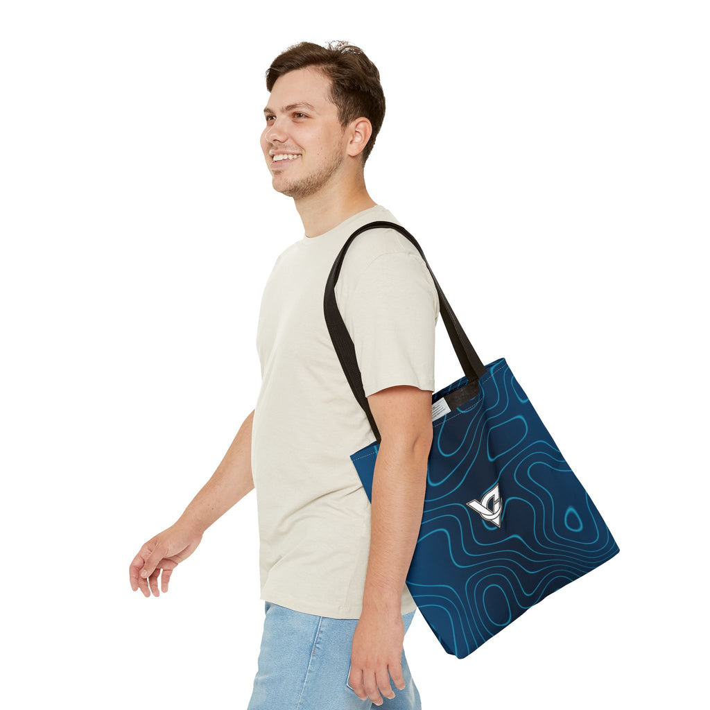 Ocean Topo Tote Bag — All-Over Print Gym & Everyday Tote