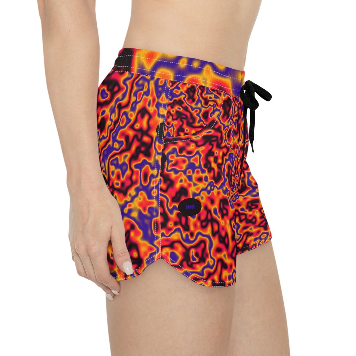Football Hot Lava Marble Flow Women's Athletic Shorts with Pockets