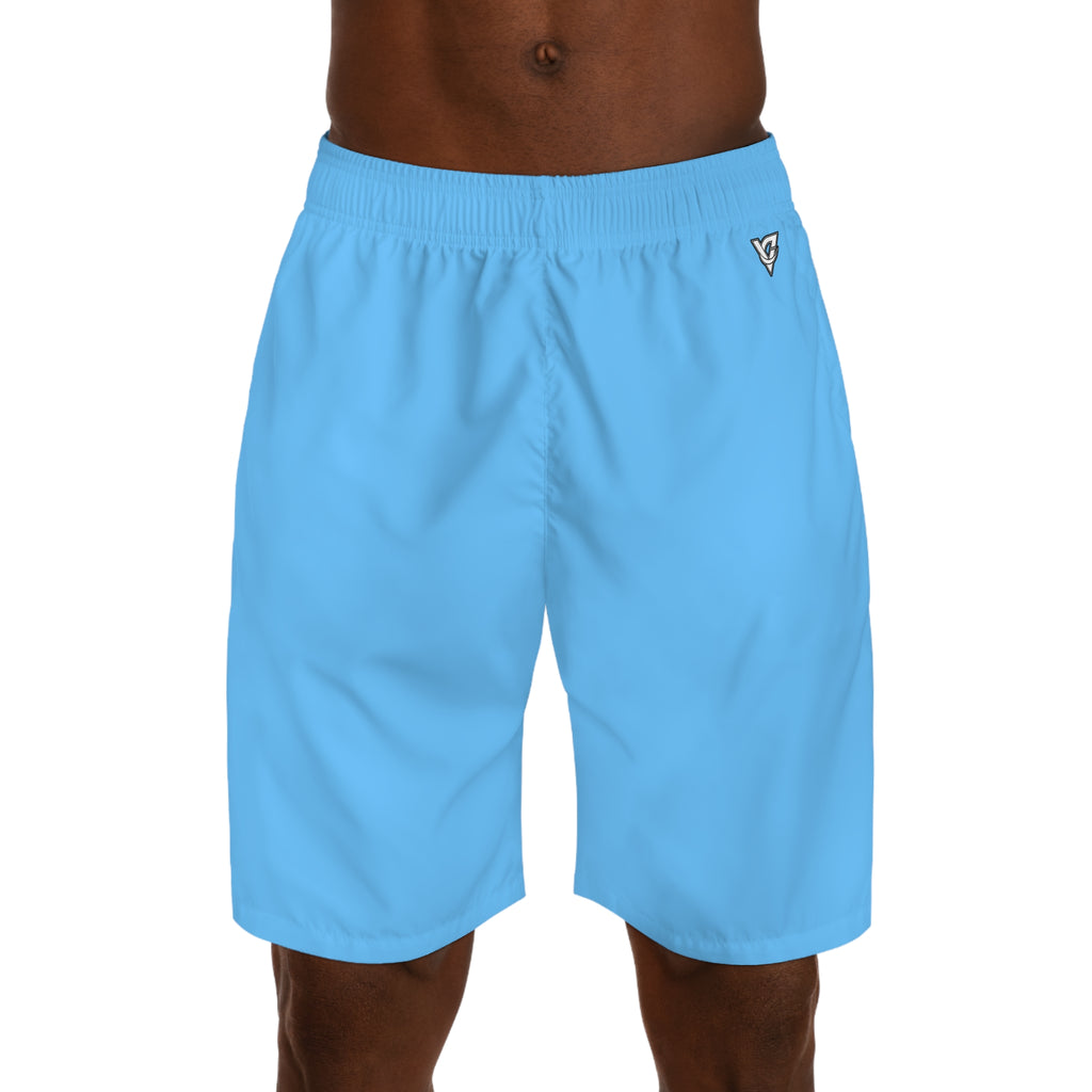 Vantacore Solid Sky Blue Men's Athletic Shorts with Pockets