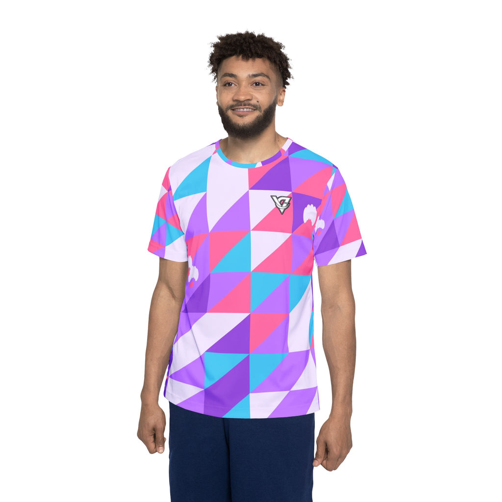 Yoga Lilac Wave Prism Block Men's Sports Jersey