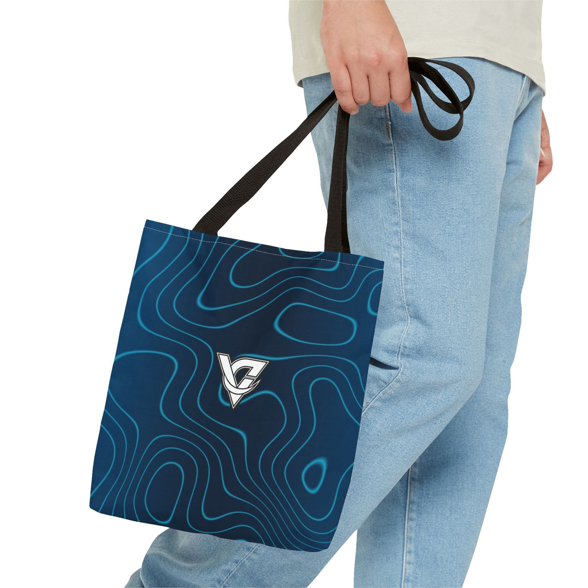Ocean Topo Tote Bag — All-Over Print Gym & Everyday Tote