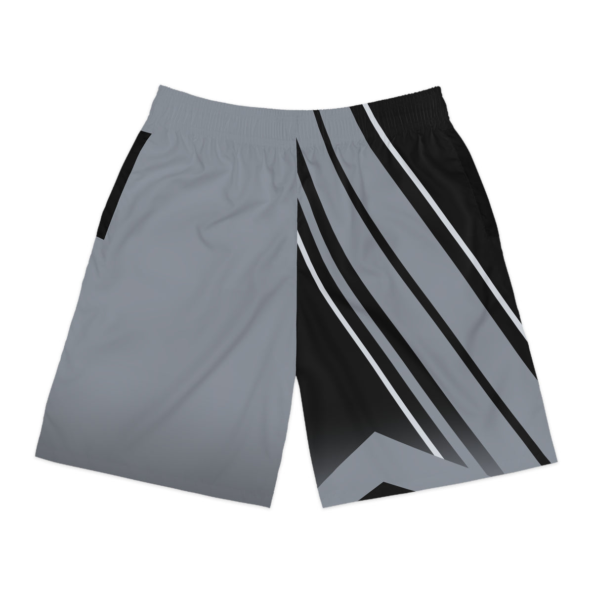 Men's Steel Gray & Black Running Jogger Shorts with Pockets — Athletic Performance