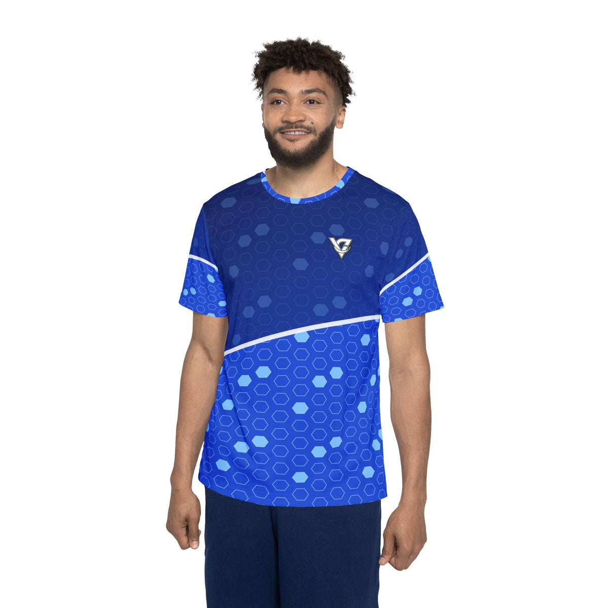 Soccer Royal Ice Hex Pitch Men's Sports Jersey