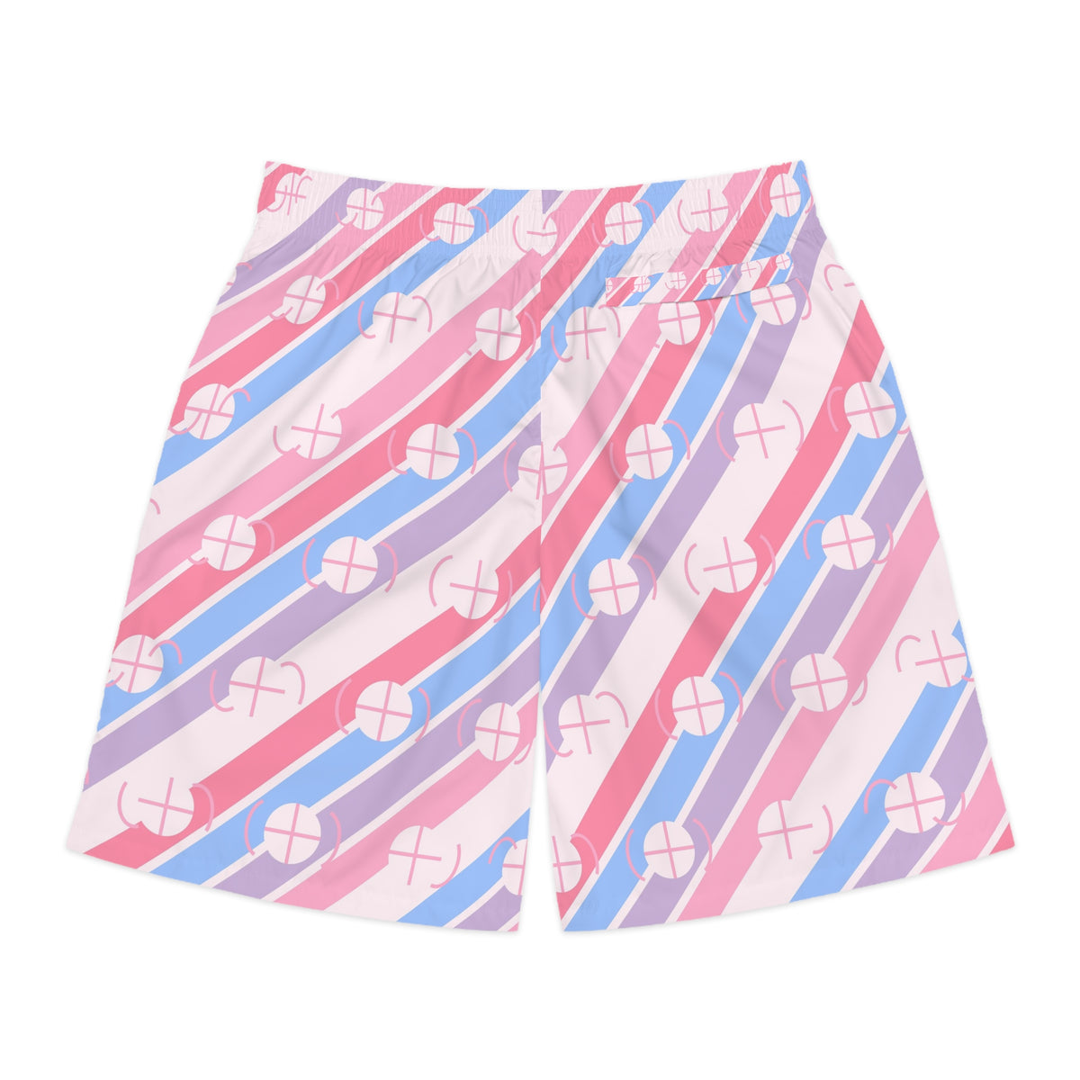 Basketball Cotton Candy Stripe Surge Men's Athletic Shorts with Pockets