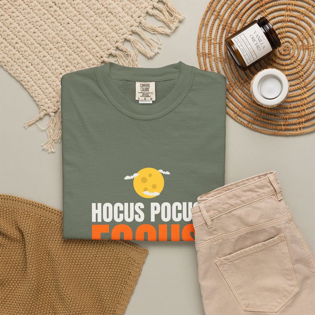 Hocus Pocus Focus | Women's Halloween Garment-Dyed Graphic Tee
