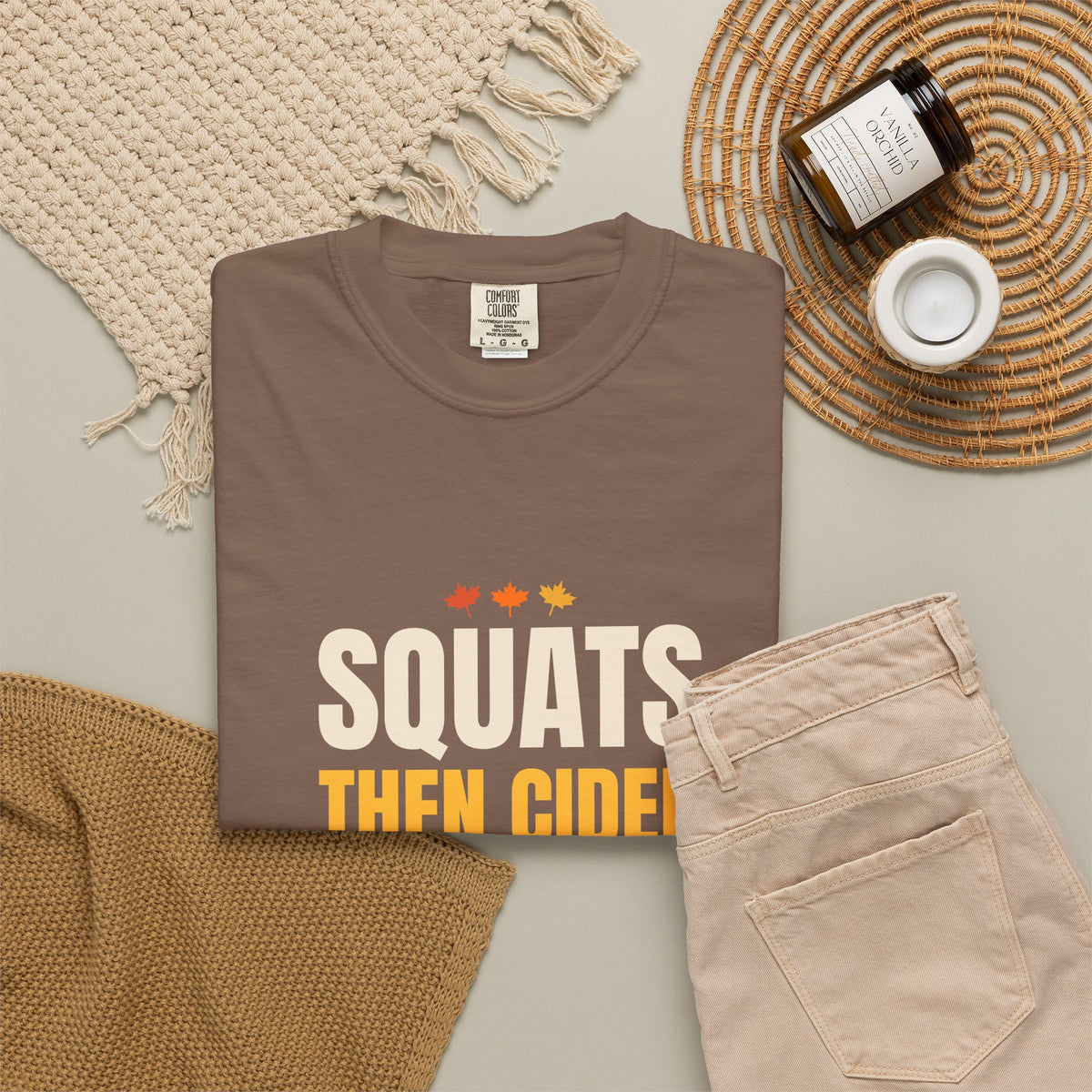 Squats Then Cider | Women's Garment-Dyed Graphic Tee