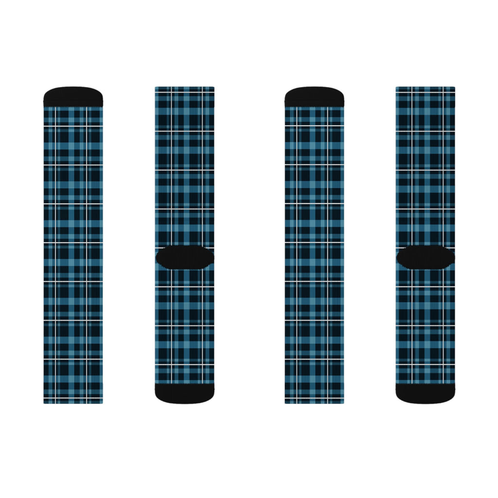 Glacier Plaid Athletic Crew Socks