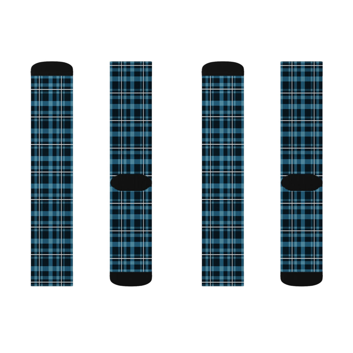 Glacier Plaid Athletic Crew Socks