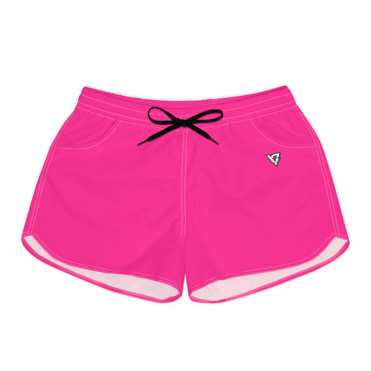 Vantacore Solid Hot Pink Women's Athletic Shorts with Pockets