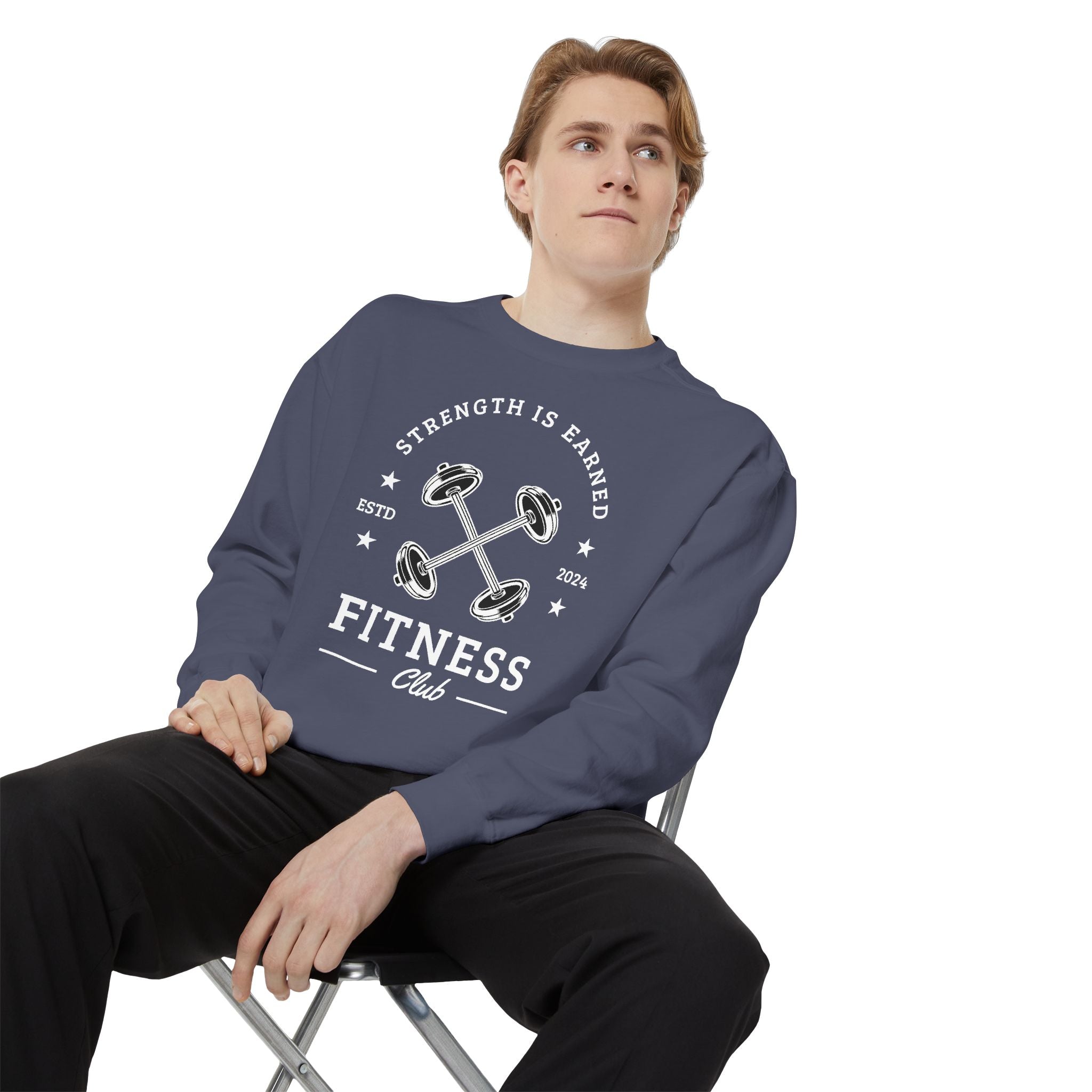 Fitness Club Sweatshirt | "Strength Is Earned" Crewneck