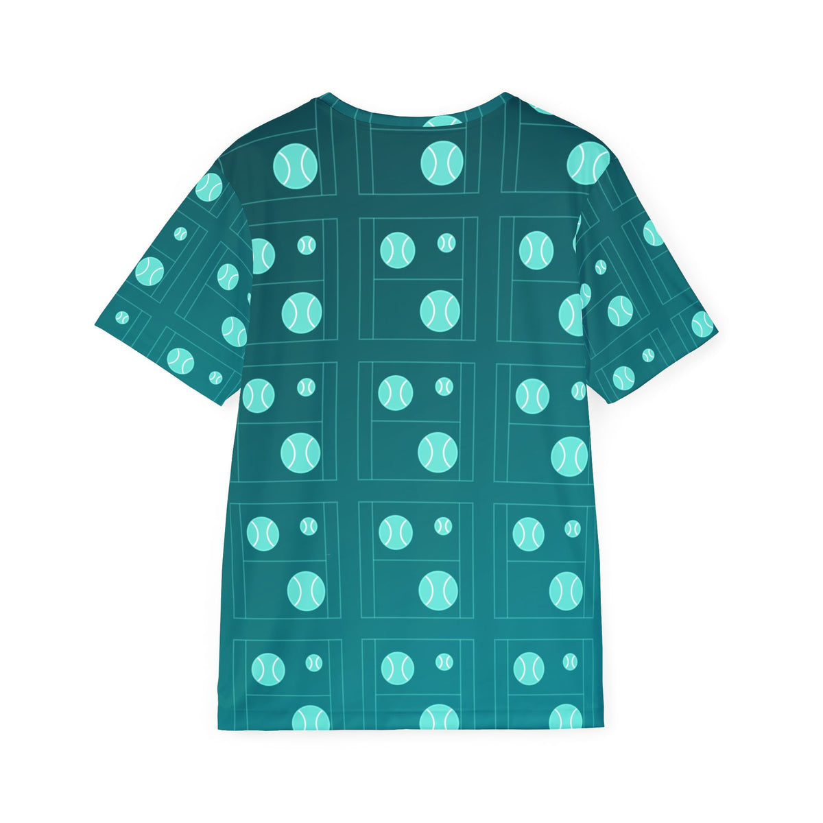 Tennis Teal Wave Baseline Seam Men's Sports Jersey