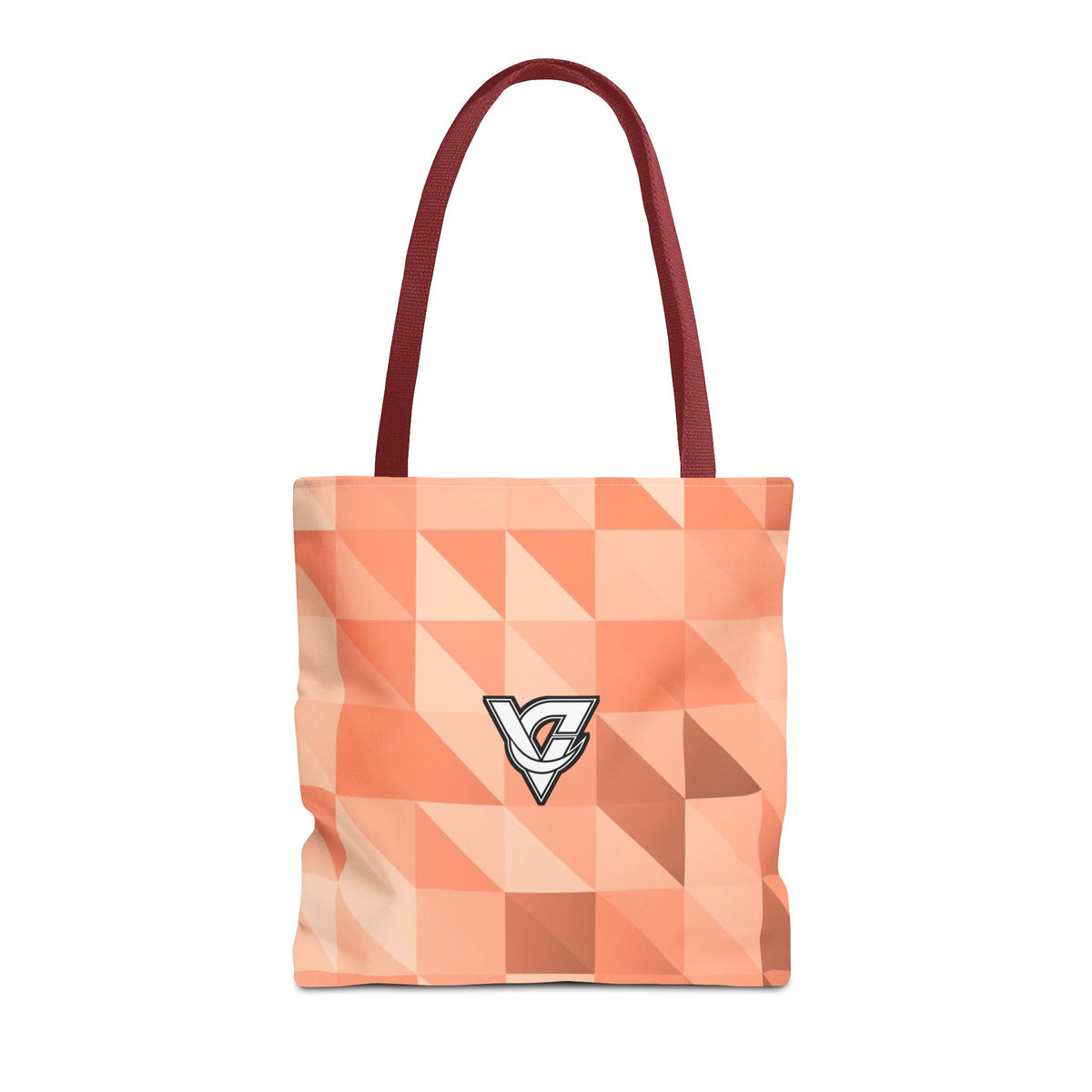 Peach Low-Poly Tote Bag — All-Over Print Gym & Everyday Tote