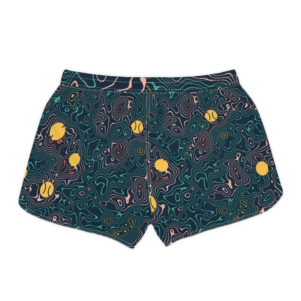Tennis Coral Reef Topo Trail Women's Athletic Shorts with Pockets
