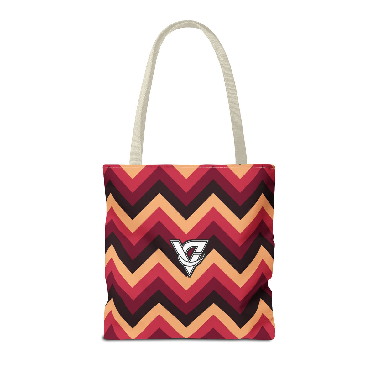 Cranberry Chevron Tote Bag — All-Over Print Gym & Everyday Tote