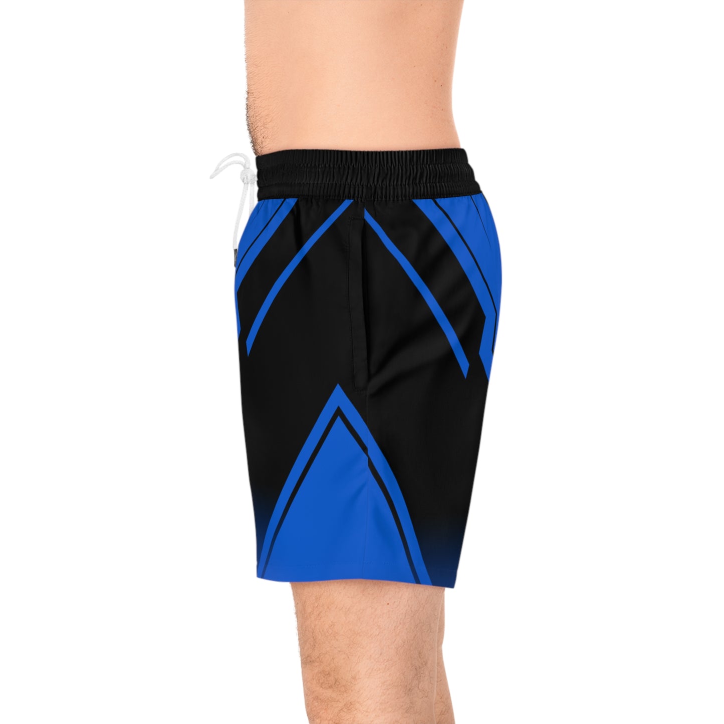 Men's Blue Abstract Athletic Jogger Shorts - No Pockets