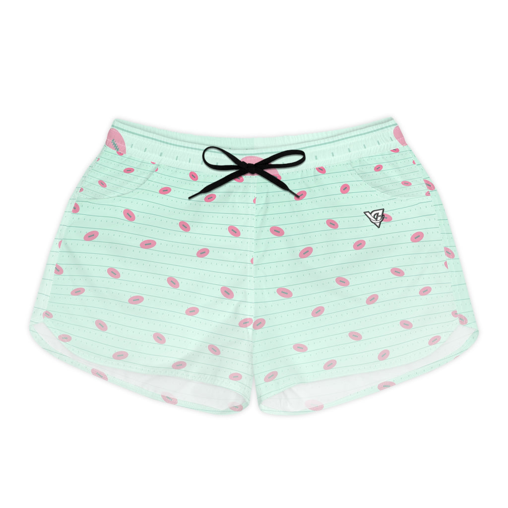 Football Mint Glow Gridiron Women's Athletic Shorts with Pockets