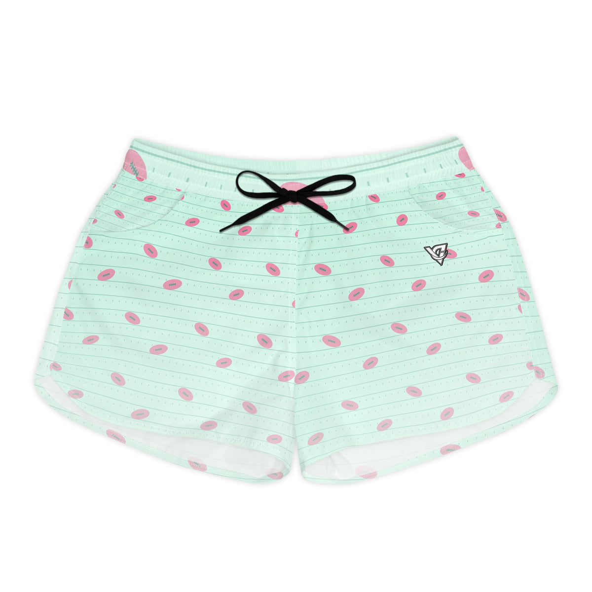 Football Mint Glow Gridiron Women's Athletic Shorts with Pockets