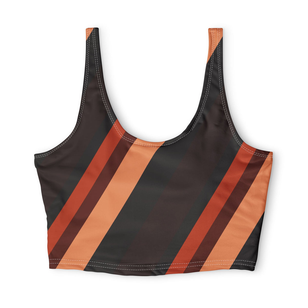 Rust Stripe Sports Bra
