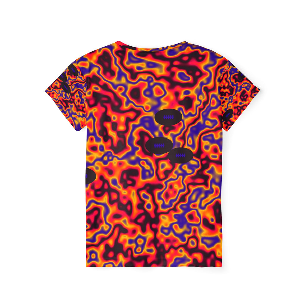 Football Hot Lava Marble Flow Women's Sports Jersey