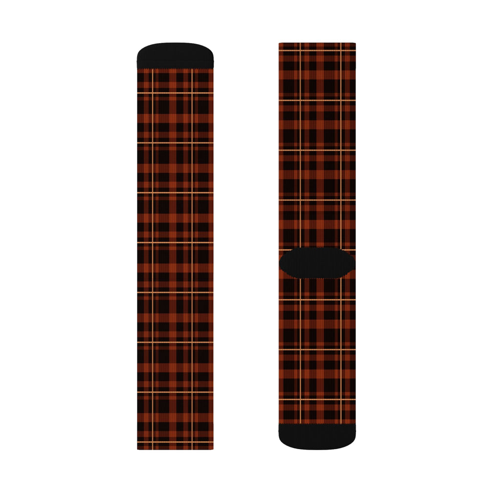 Rust Flannel Athletic Crew Socks