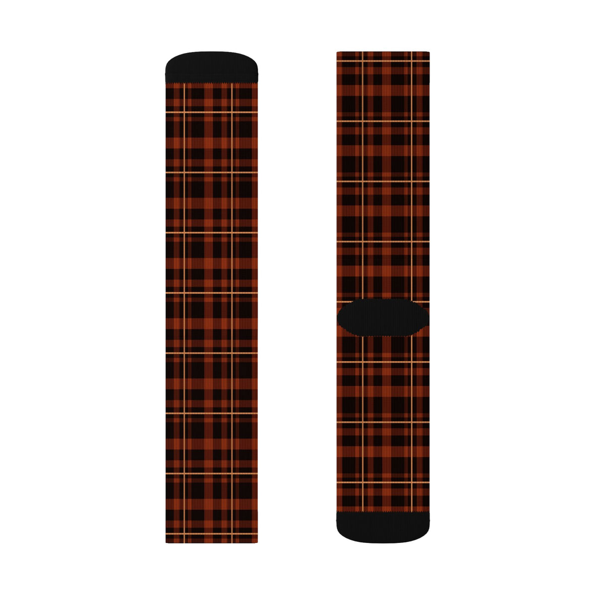 Rust Flannel Athletic Crew Socks