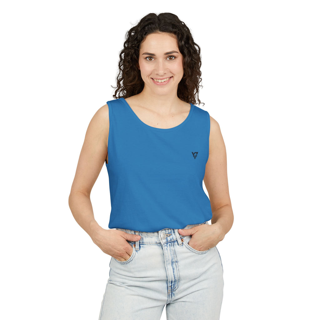 Minimal Geometric Triangle Logo Tank Top | Chest Emblem