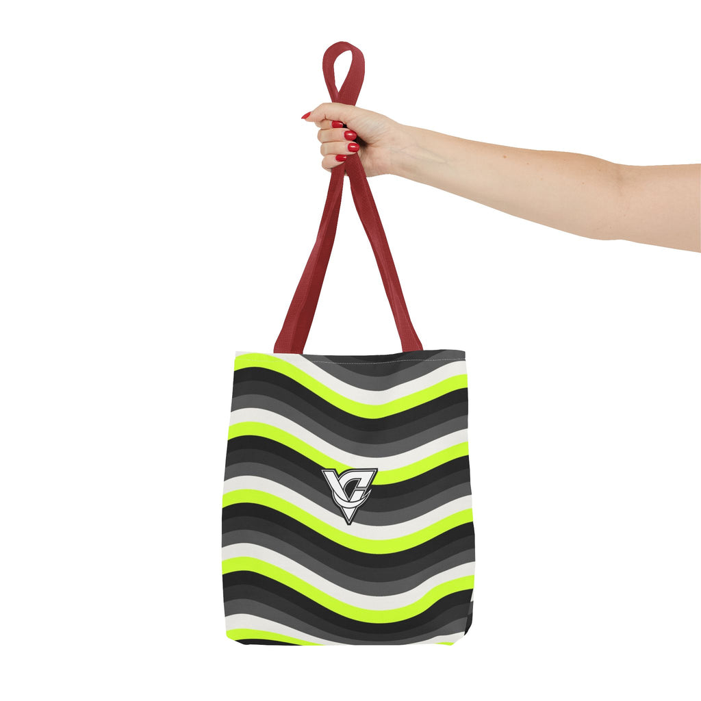 Graphite Wave Tote Bag — All-Over Print Gym & Everyday Tote