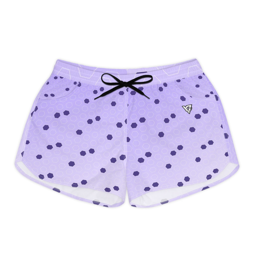 Soccer Lavender Mist Hex Pitch Women's Athletic Shorts with Pockets