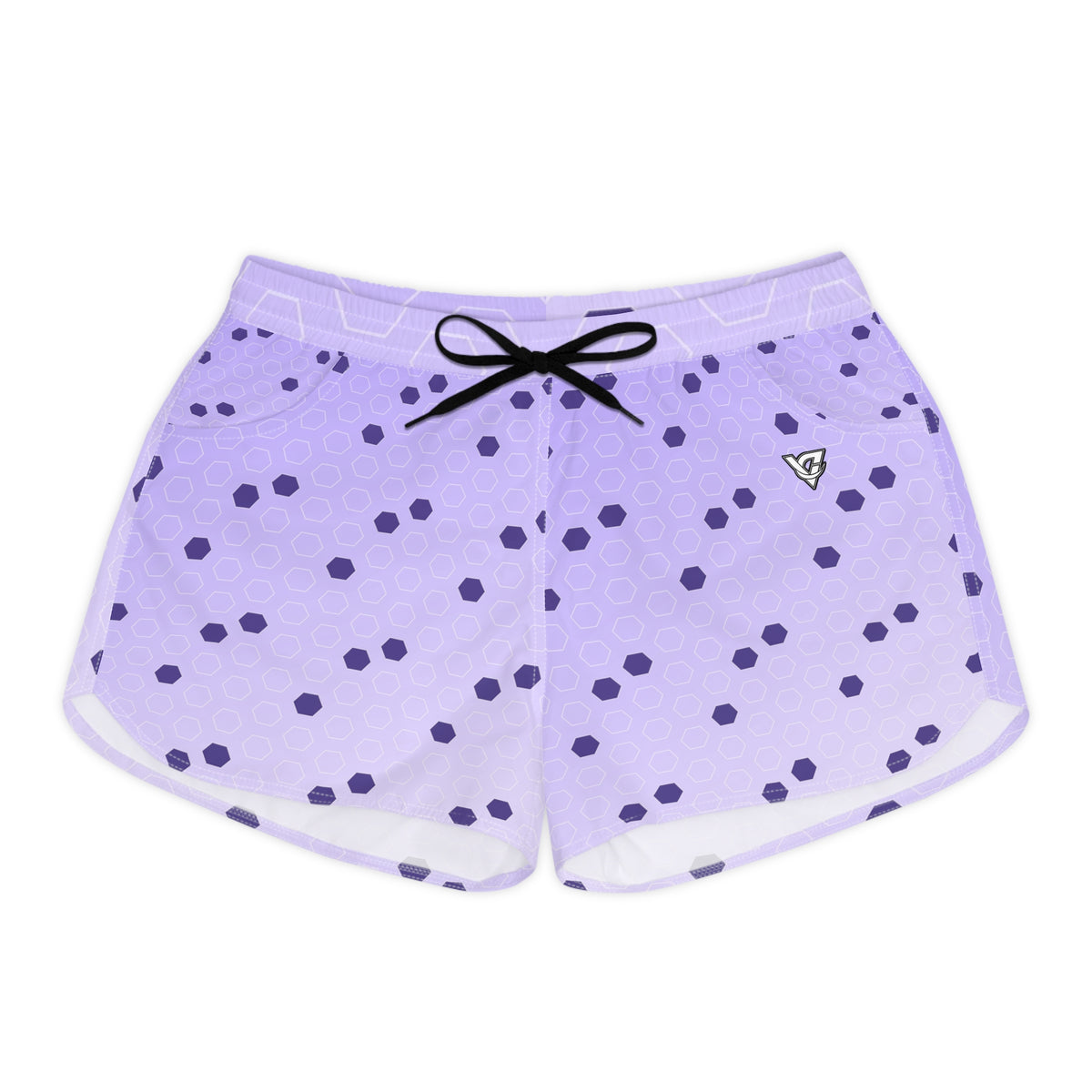 Soccer Lavender Mist Hex Pitch Women's Athletic Shorts with Pockets