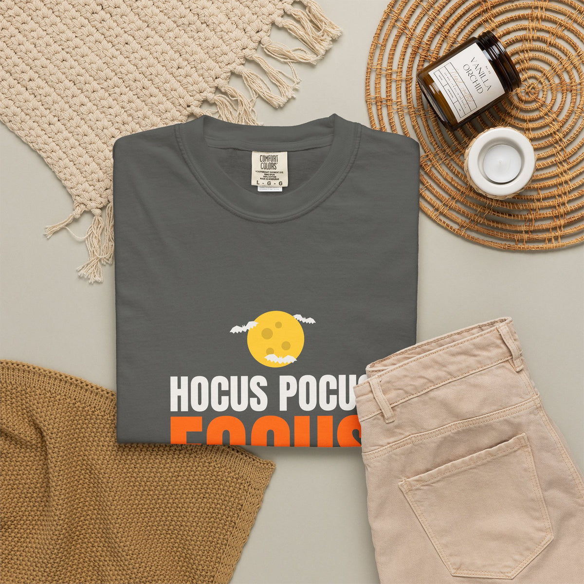 Hocus Pocus Focus | Women's Halloween Garment-Dyed Graphic Tee