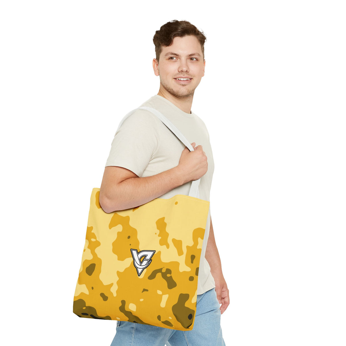Mustard Magma Tote Bag — All-Over Print Gym & Everyday Tote