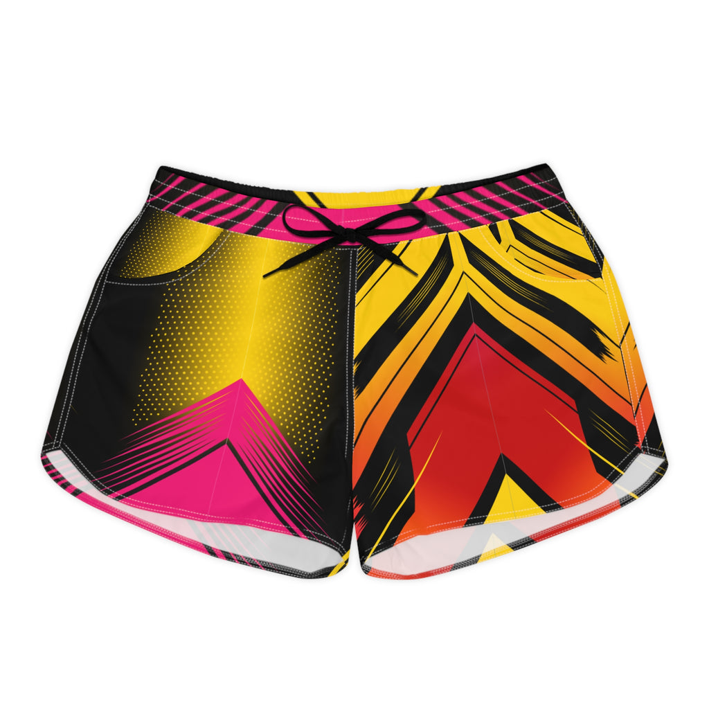 Women's Multipurpose Athletic Shorts with Pockets – Neon Chevron by Vantacore Athletics, view 2