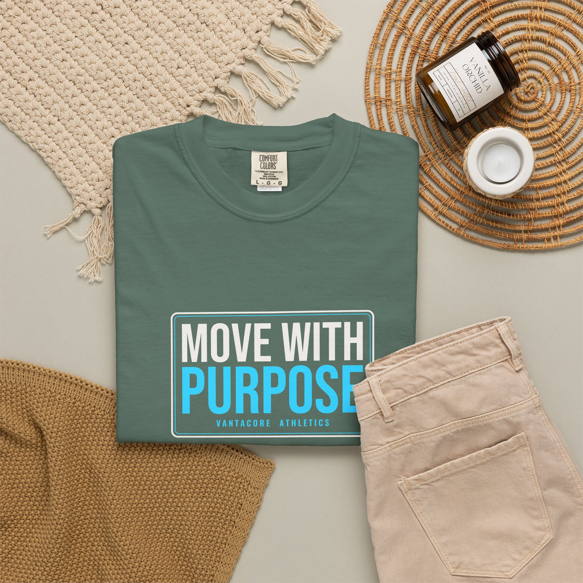 Move With Purpose | Women's Garment-Dyed Graphic Tee