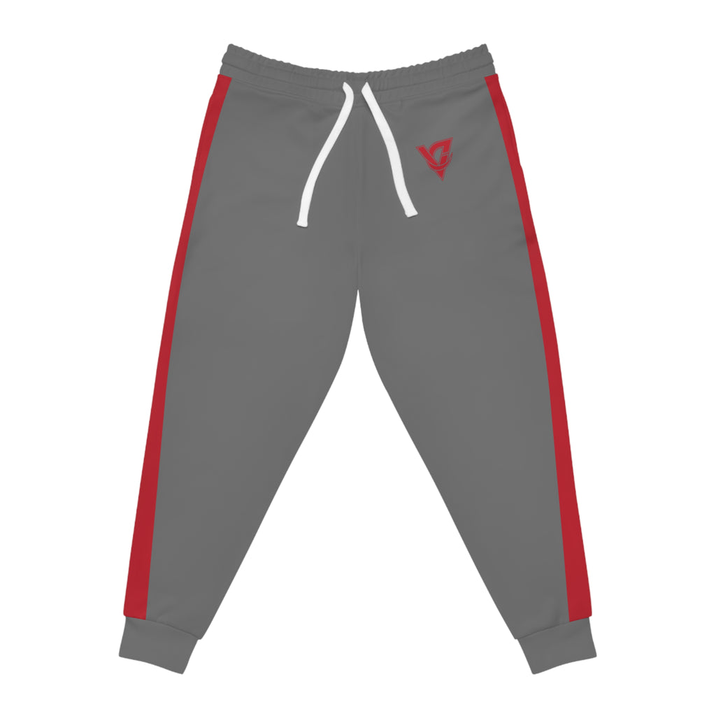 Grey Athletic Joggers with Red Side Stripes by Vantacore Athletics, view 2