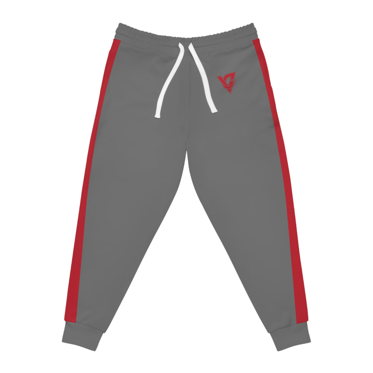 Grey Athletic Joggers with Red Side Stripes by Vantacore Athletics, view 2