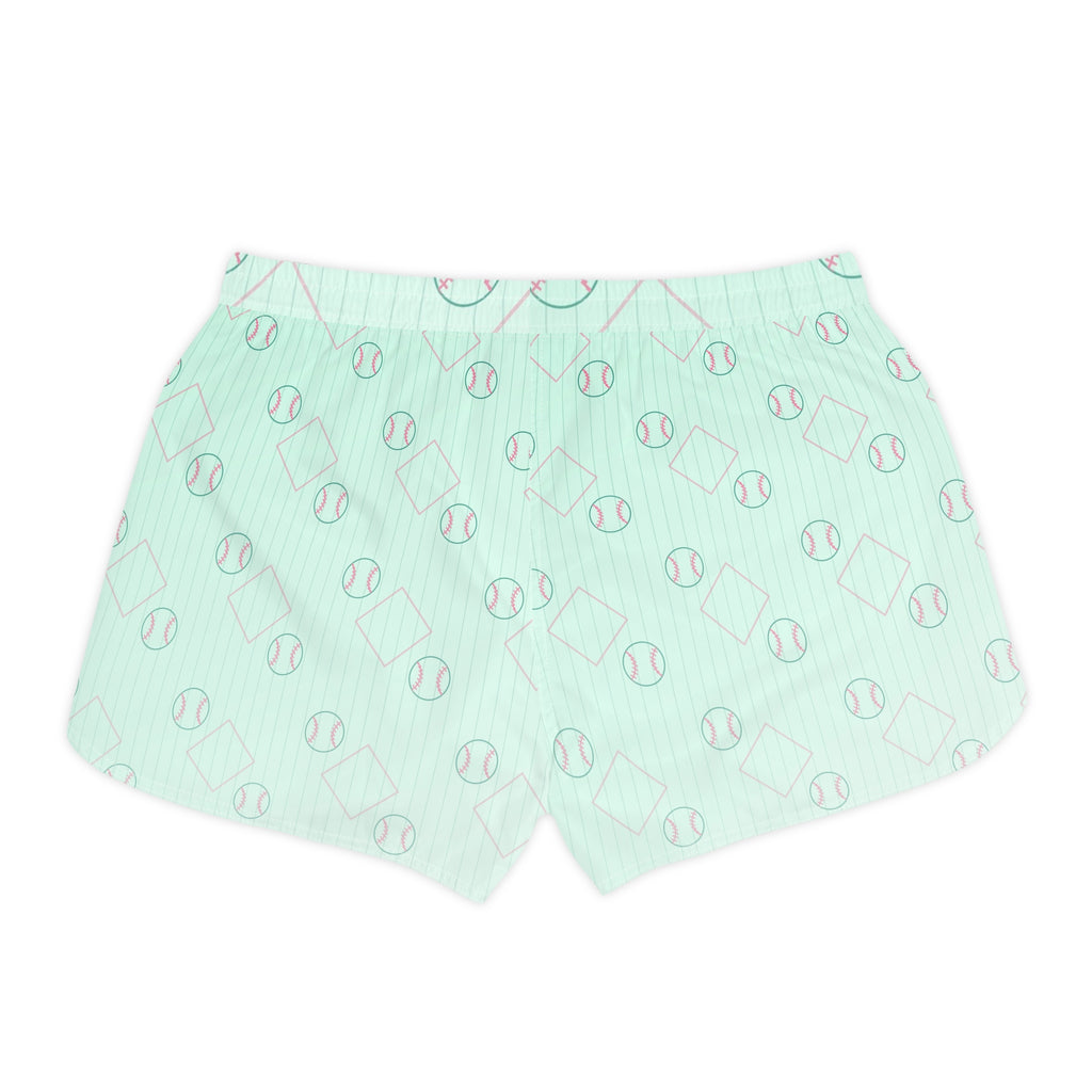 Baseball & Softball Mint Glow Diamond Stitch Women's Athletic Shorts with Pockets