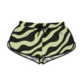Women's Olive Zebra Relaxed Shorts — All-Over Print Running & Workout Shorts