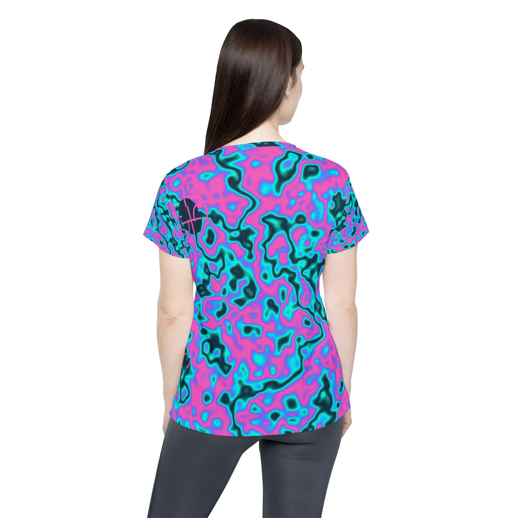 Basketball Neon Lagoon Marble Flow Women's Sports Jersey