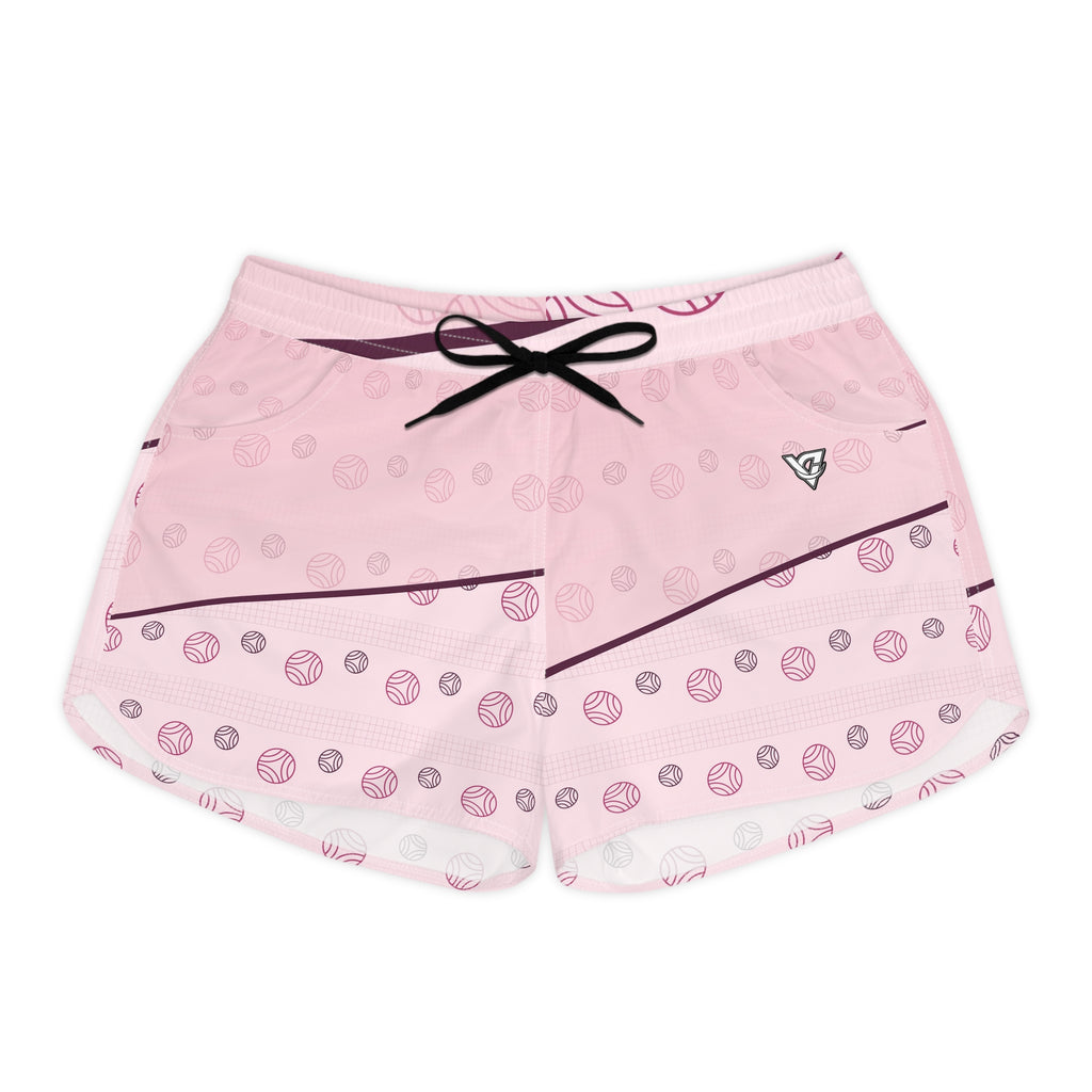 Volleyball Blush Rose Spike Panel Women's Athletic Shorts with Pockets