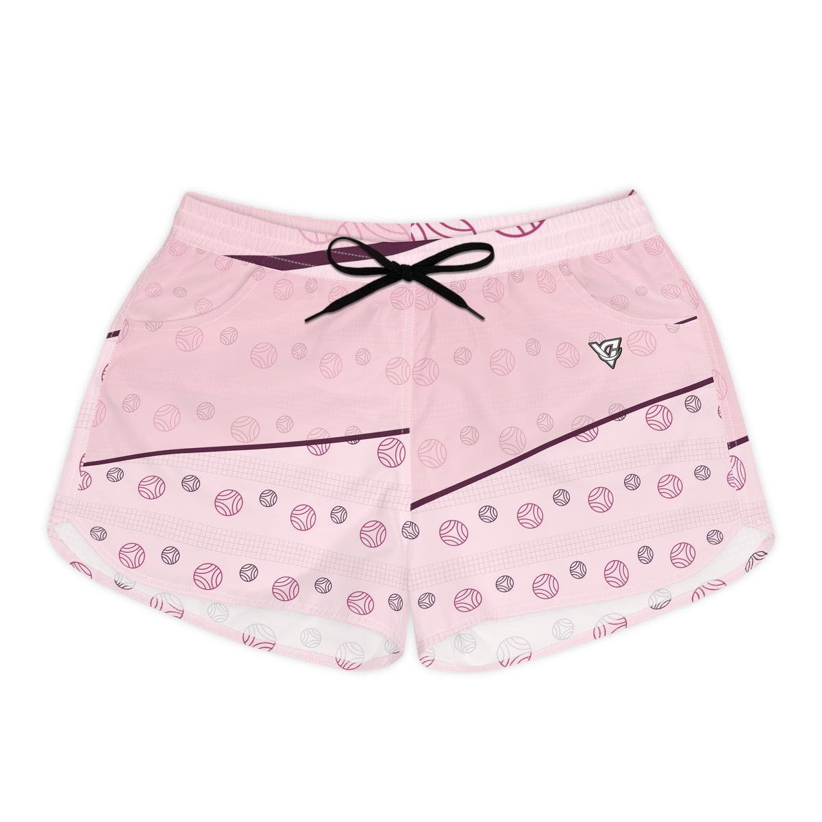 Volleyball Blush Rose Spike Panel Women's Athletic Shorts with Pockets