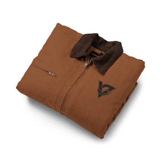 Duck Cloth Work Jacket — Rugged Brown Canvas Workwear Jacket
